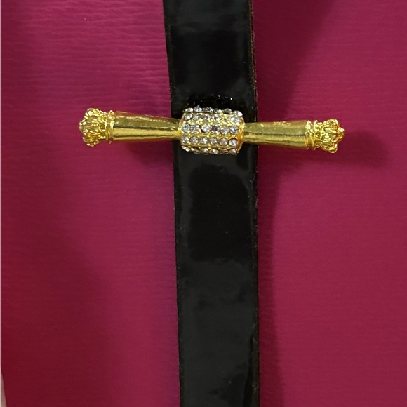 Juicy Couture Large Tote Bag Pink Black Patent Leather Gold Chain Tote - Picture 3 of 7